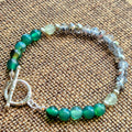 925 Silver Plated Jade Bracelet