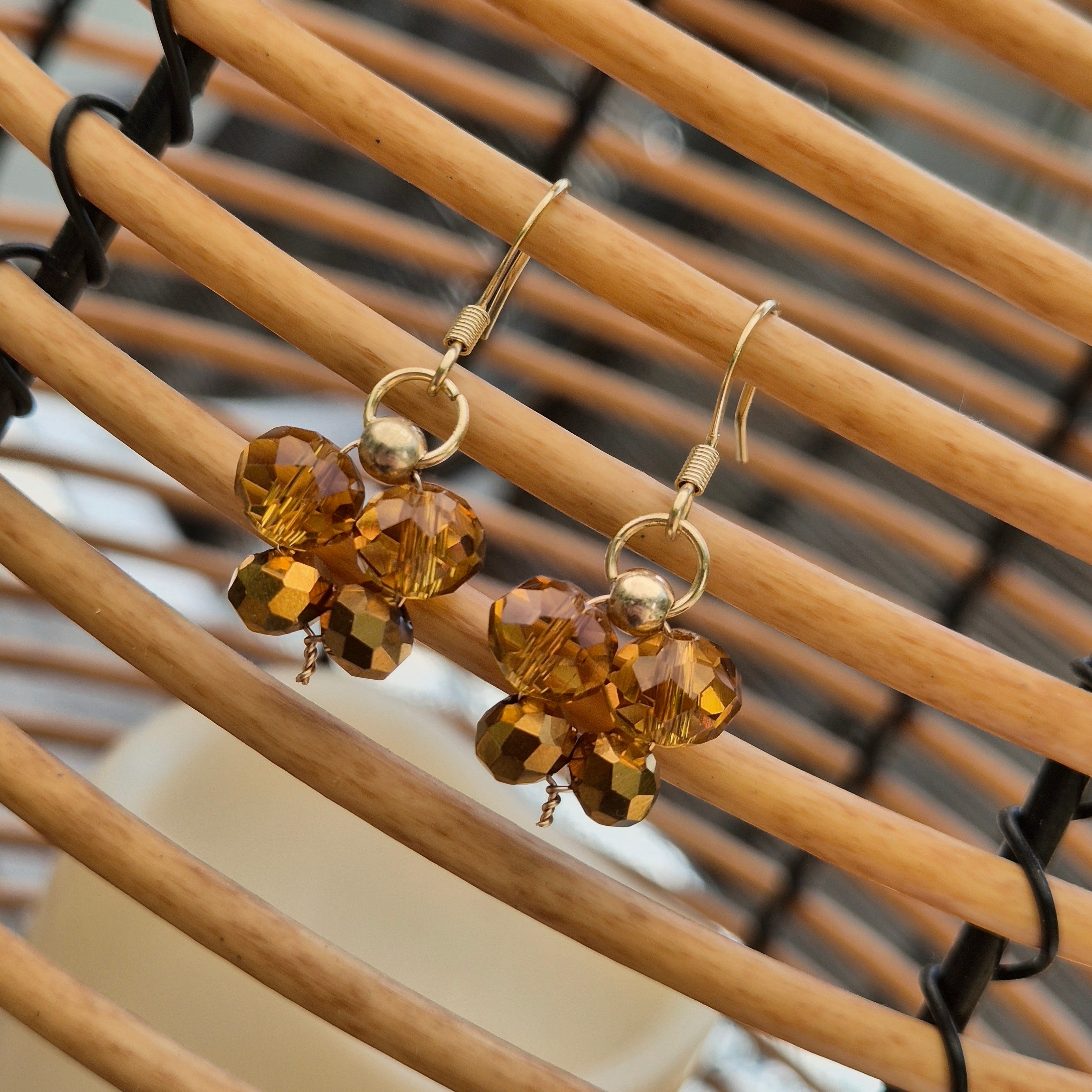 18k Gold Plated Butterfly Drop Earrings