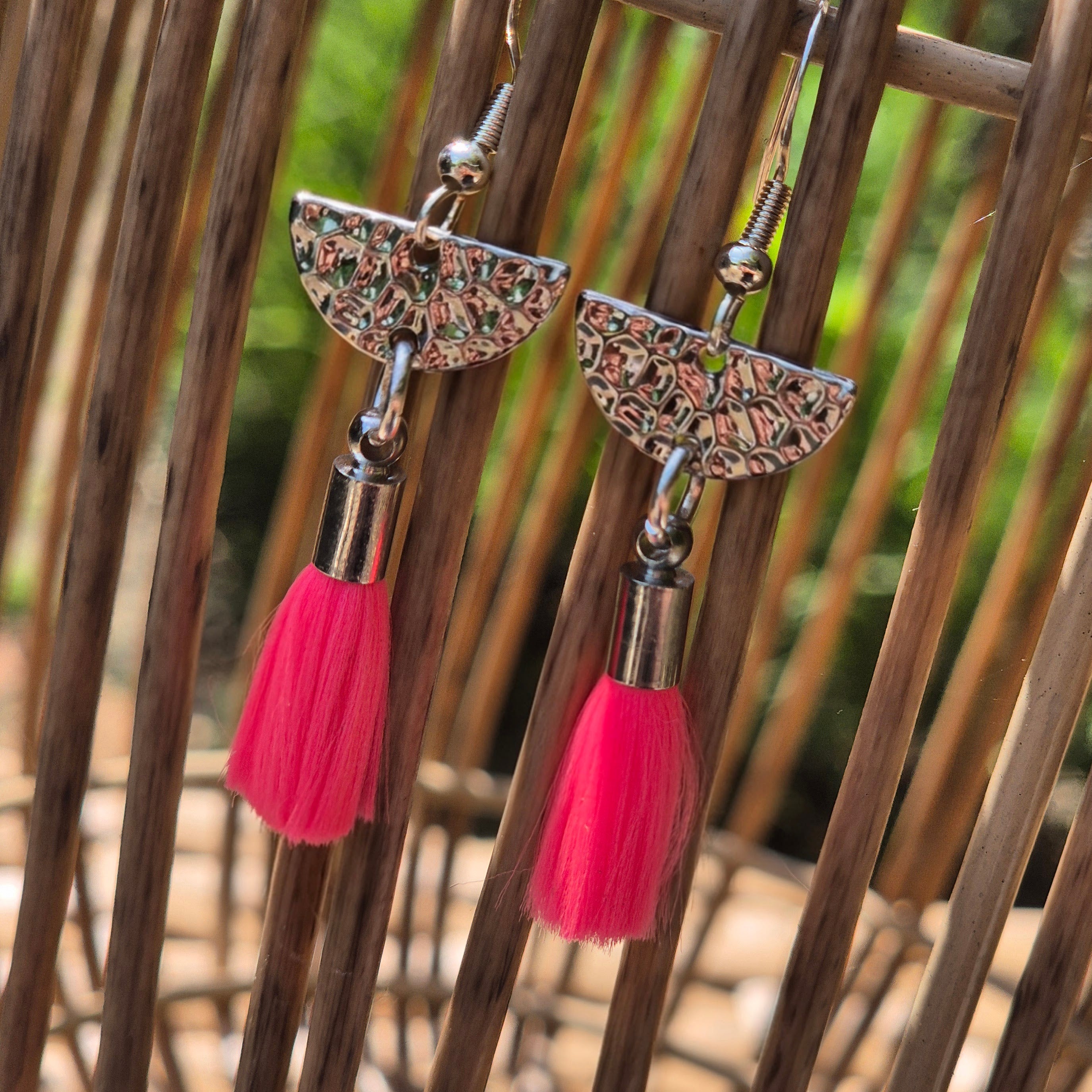 925 Sterling Silver Plated Beach Edit Tassle Drop Earrings