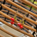 18k Gold Plated Cherry Drop Earrings