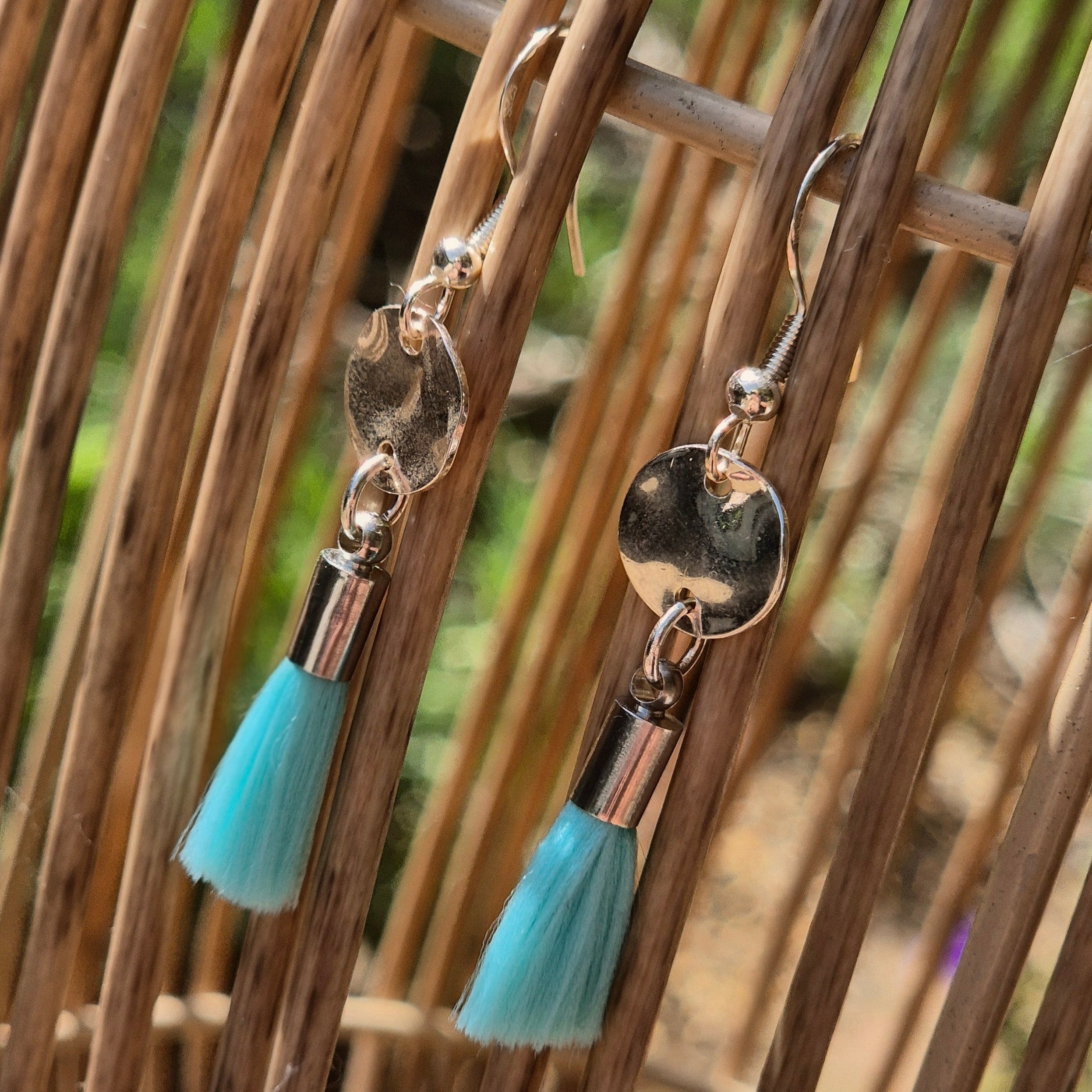 925 Sterling Silver Plated Beach Edit Tassle Drop Earrings