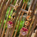 18k Plated Gold Tropical Petal Drop Earrings