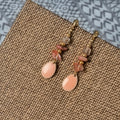 18k Gold Plated Pink Natural Stone Drop Earrings